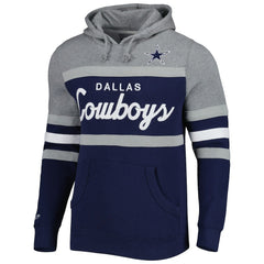 Mitchell & Ness Dallas Cowboys Head Coach Pullover Hoodie Navy/Heathered Gray