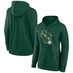 Milwaukee Bucks Women's Alternate Logo Pullover Hoodie Hunter Green