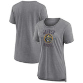 Denver Nuggets Women's Heritage Tri-Blend T-Shirt Heather Gray