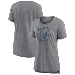 Memphis Grizzlies Women's Heritage Tri-Blend T-Shirt Heather Gray