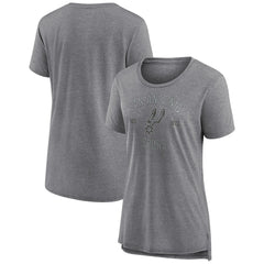 San Antonio Spurs Women's Heritage Tri-Blend T-Shirt Heather Gray