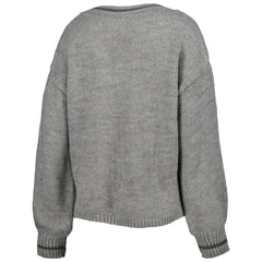 Chicago Bulls Lusso Women's Scarletts Lantern Sleeve Tri-Blend V-Neck Pullover Sweater Gray