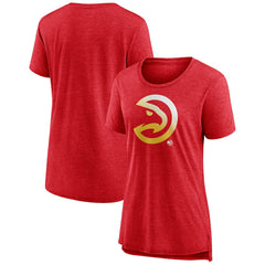 Atlanta Hawks Women's Gradient Logo Tri-Blend T-Shirt Heather Red