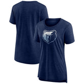 Memphis Grizzlies Women's Gradient Logo Tri-Blend T-Shirt Heather Navy