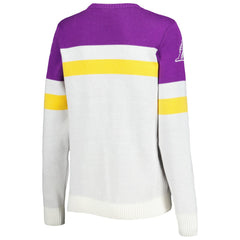 Los Angeles Lakers Lusso Women's Dominique Pullover Sweater Purple/Cream