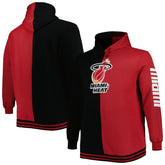 Miami Heat Hardwood Classics Big & Tall Hardwood Classics Split Pullover Hoodie Black/Red | Mitchell & Ness for sale