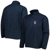 Seattle Kraken Antigua Course Quarter-Zip Jacket - Heathered Deep Sea Blue - NHL 5138528