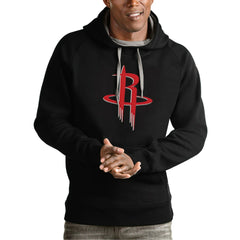 Houston Rockets Antigua Team Logo Victory Pullover Hoodie Black