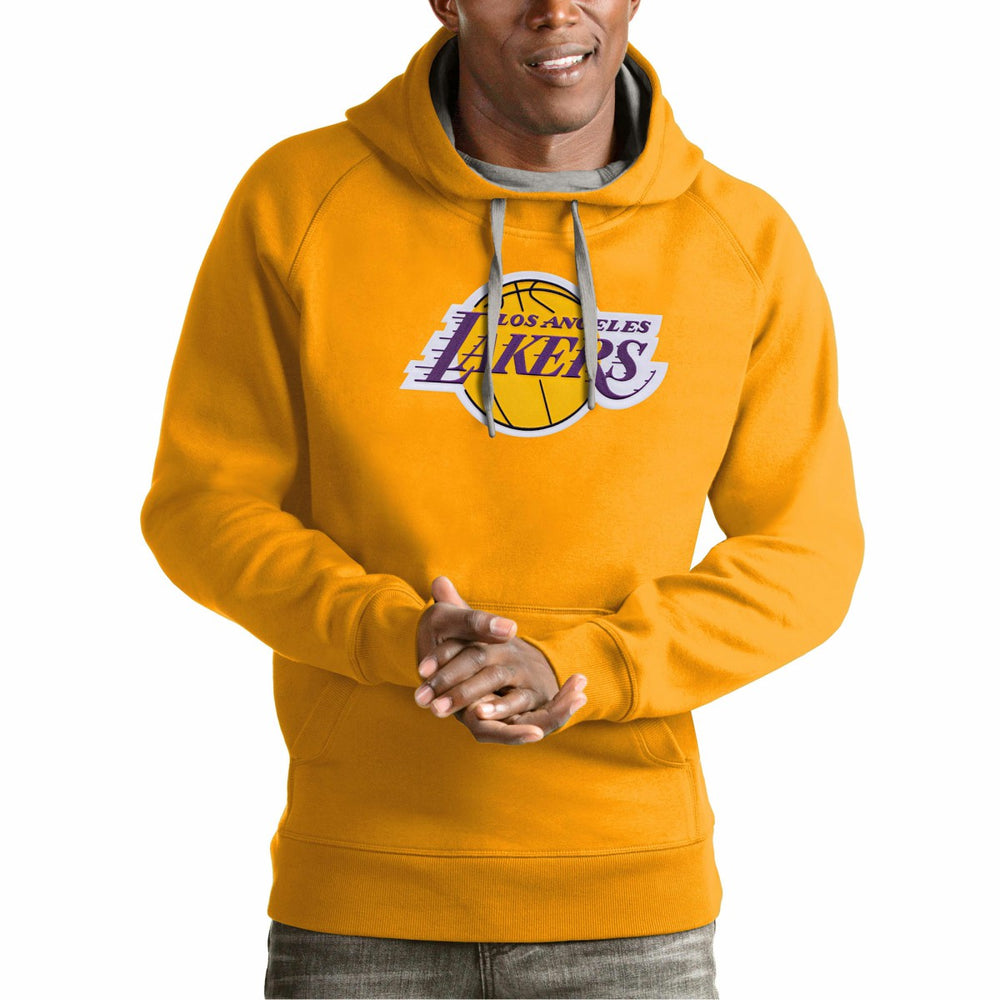 Los Angeles Lakers Antigua Team Logo Victory Pullover Hoodie Gold