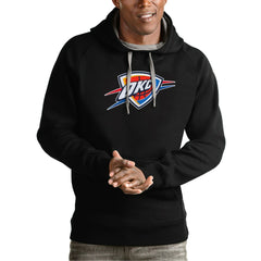 Oklahoma City Thunder Antigua Team Logo Victory Pullover Hoodie Black