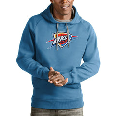 Oklahoma City Thunder Antigua Team Logo Victory Pullover Hoodie Light Blue