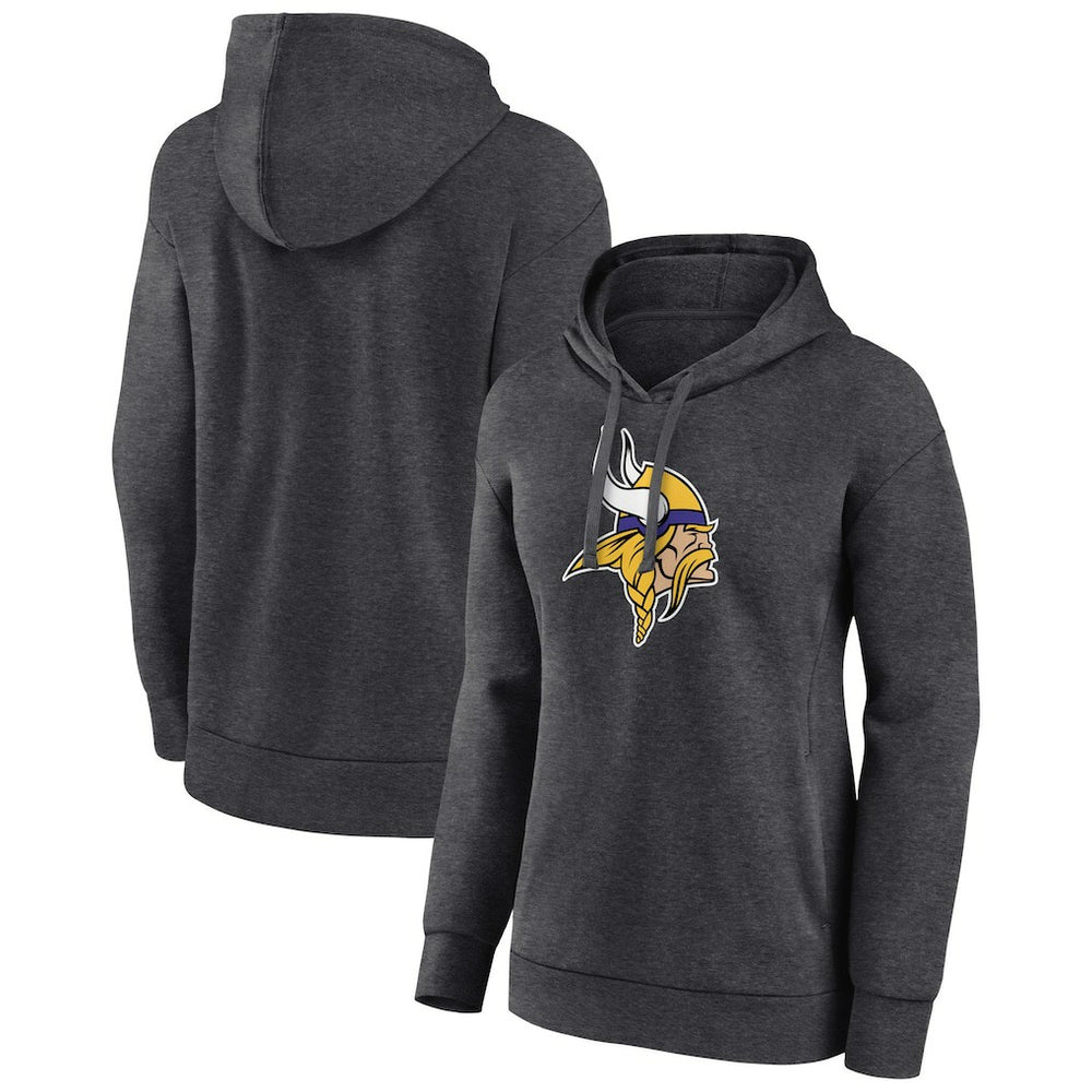 Minnesota Vikings Women's Primary Logo Pullover Hoodie Charcoal