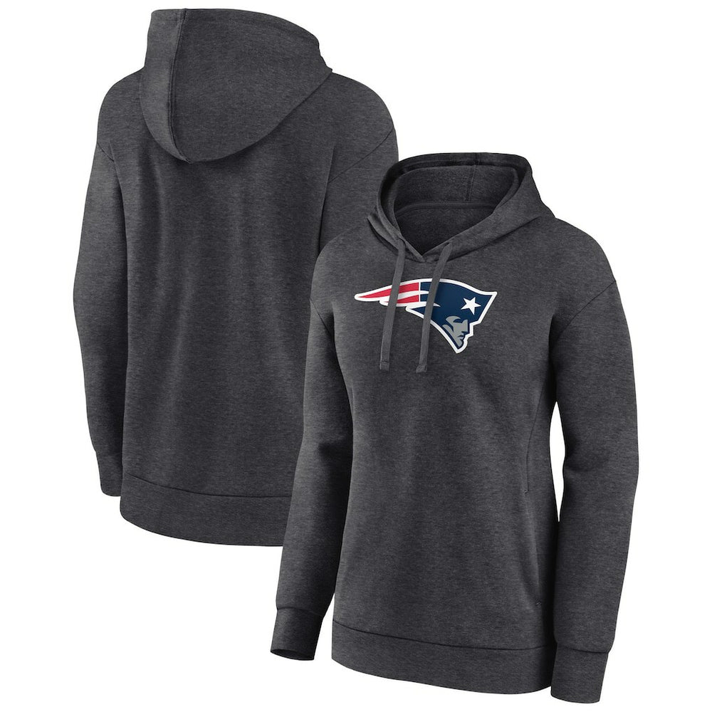 New England Patriots Women's Primary Logo Pullover Hoodie Charcoal