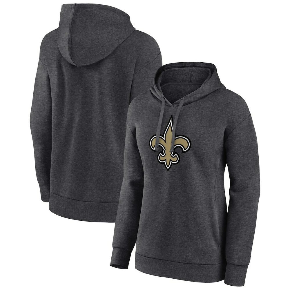 New Orleans Saints Women's Primary Logo Pullover Hoodie Charcoal