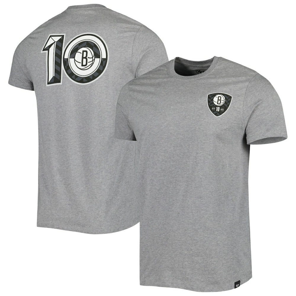 Brooklyn Nets '47 10th Anniversary Backer T-Shirt Heather Gray | 47 brand online