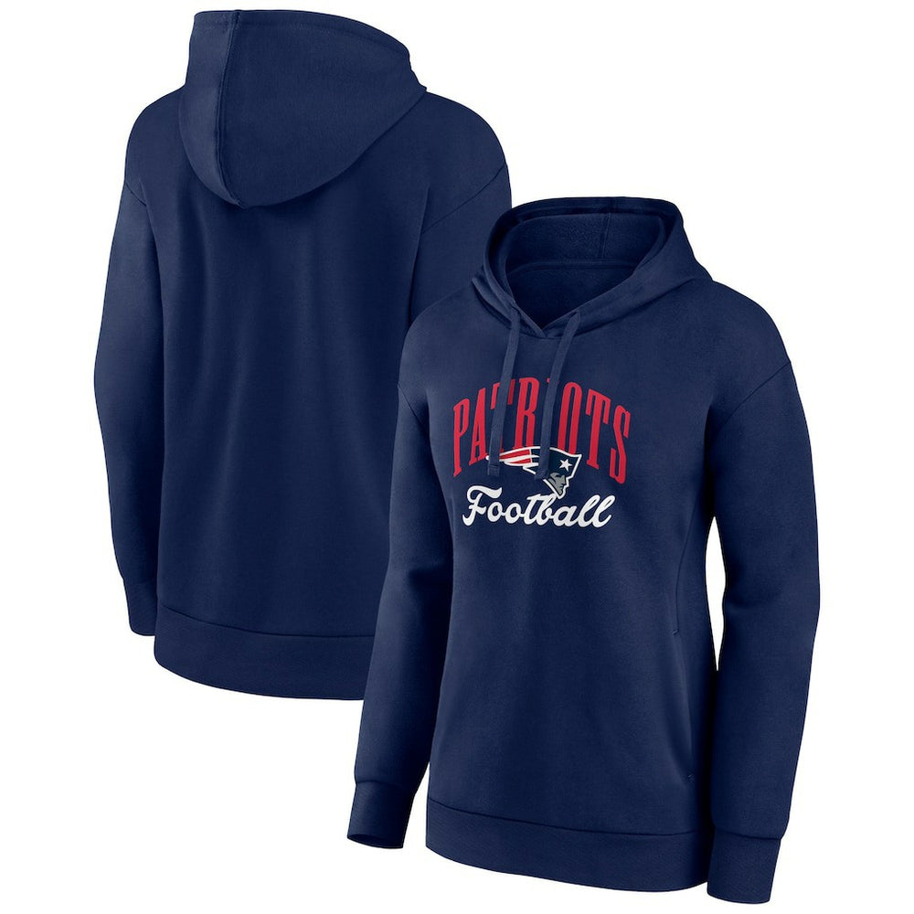 New England Patriots Women's Victory Script Pullover Hoodie Navy