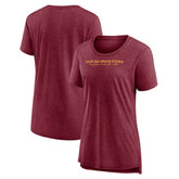 Washington Commanders Women's Throwback Team Logo Tri-Blend T-Shirt Heather Burgundy