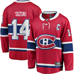 Nick Suzuki Montreal Canadiens Fanatics Home Captain Patch Breakaway Player Jersey - Red - NHL 5146650