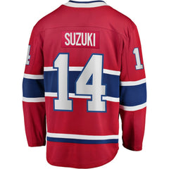 Nick Suzuki Montreal Canadiens Fanatics Home Captain Patch Breakaway Player Jersey - Red - NHL 5146650