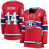 Nick Suzuki Montreal Canadiens Fanatics Women's Home Captain Patch Breakaway Player Jersey - Red - NHL 5146684