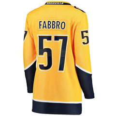 Dante Fabbro Nashville Predators Fanatics Women's Home Breakaway Player Jersey - Gold - NHL 5146690