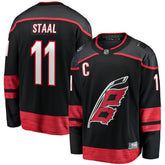 Jordan Staal Carolina Hurricanes Fanatics Home Captain Patch Breakaway Player Jersey - Black - NHL 5148814