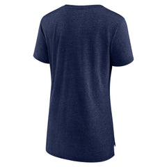 Cleveland Guardians Women's Official Wordmark Tri-Blend T-Shirt - Heather Navy - MLB Discount