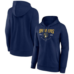 Milwaukee Brewers Women's Live For It Pullover Hoodie - Navy - MLB on Sale