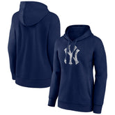 New York Yankees Women's Distressed Team Pullover Hoodie - Navy - MLB on Sale
