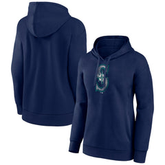 Seattle Mariners Women's Distressed Team Pullover Hoodie - Navy - MLB on Sale