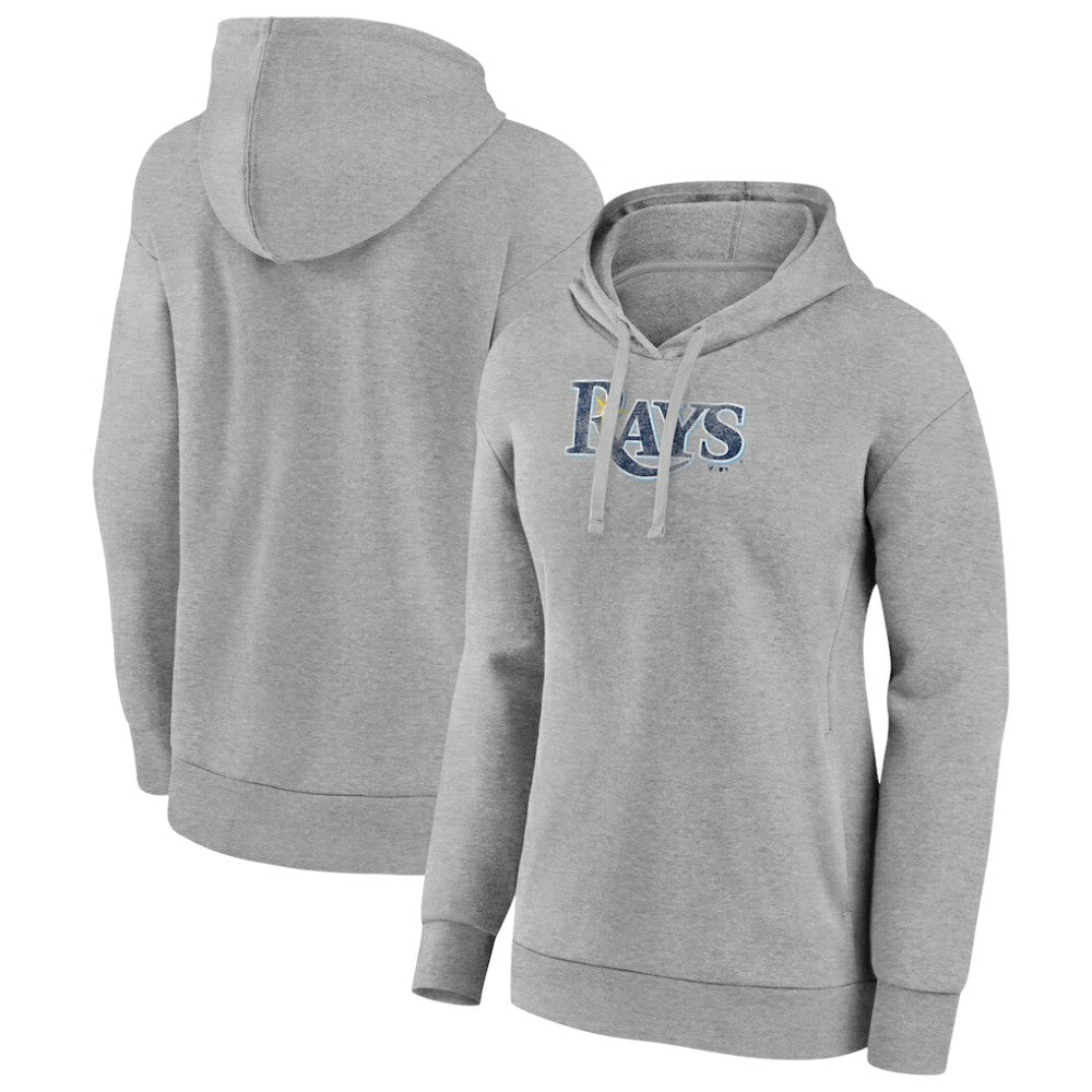 Tampa Bay Rays Women's Distressed Team Pullover Hoodie - Gray - MLB Lifestyle