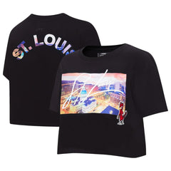 St. Louis Cardinals Pro Standard Women's Cityscape Boxy T-Shirt - Black - MLB Sale