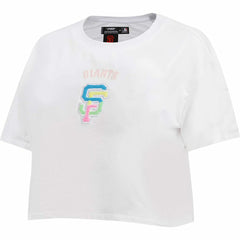 San Francisco Giants Pro Standard Women's Washed Neon Cropped Boxy T-Shirt - White - MLB on Sale