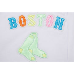 Boston Red Sox Pro Standard Women's Washed Neon Shorts - White - MLB Lifestyle