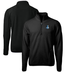 Detroit Lions Cutter & Buck Cascade Eco Sherpa Fleece Big & Tall Quarter-Zip Throwback Jacket Black