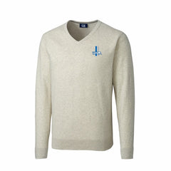 Detroit Lions Cutter & Buck Throwback Logo Lakemont Tri-Blend Big & Tall V-Neck Pullover Sweater Oatmeal