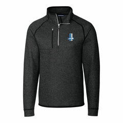 Detroit Lions Cutter & Buck Mainsail Sweater-Knit Big & Tall Half-Zip Pullover Jacket Heather Charcoal
