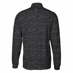Tampa Bay Buccaneers Cutter & Buck Throwback Logo Big & Tall Traverse Camo Print Stretch Quarter-Zip Pullover Top Black