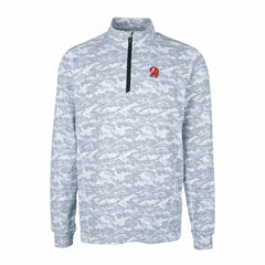Tampa Bay Buccaneers Cutter & Buck Throwback Logo Big & Tall Traverse Camo Print Stretch Quarter-Zip Pullover Top Charcoal
