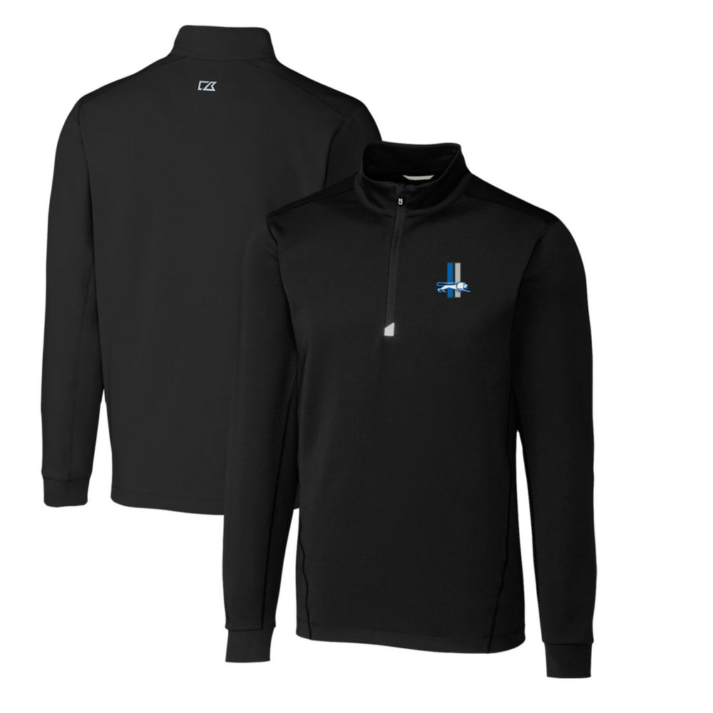 Detroit Lions Cutter & Buck Throwback Logo Traverse Stretch Quarter-Zip Big & Tall Pullover Top Black