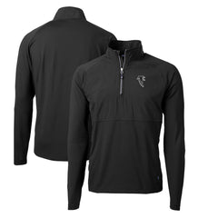 Atlanta Falcons Cutter & Buck Adapt Eco Knit Hybrid Recycled Quarter-Zip Throwback Pullover Top Black