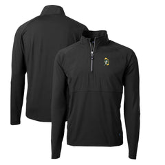 Green Bay Packers Cutter & Buck Adapt Eco Knit Hybrid Throwback Recycled Quarter-Zip Pullover Black