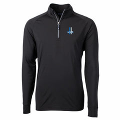 Detroit Lions Cutter & Buck Adapt Eco Knit Stretch Recycled Quarter-Zip Throwback Pullover Top Black