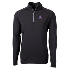New England Patriots Cutter & Buck Adapt Eco Knit Stretch Recycled Quarter-Zip Throwback Pullover Top Black