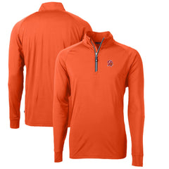 Tampa Bay Buccaneers Cutter & Buck Adapt Eco Knit Stretch Recycled Quarter-Zip Throwback Pullover Top Orange