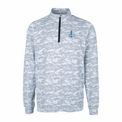 Detroit Lions Cutter & Buck Throwback Logo Traverse Camo Print Stretch Quarter-Zip Pullover Top Charcoal