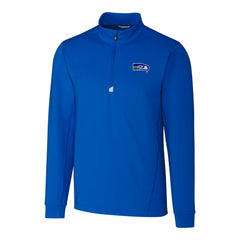 Seattle Seahawks Cutter & Buck Throwback Logo Traverse Stretch Quarter-Zip Pullover Top Royal