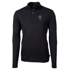 Atlanta Falcons Cutter & Buck Throwback Logo Virtue Eco Pique Recycled Quarter-Zip Pullover Top Black