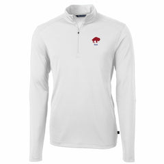 Buffalo Bills Cutter & Buck Throwback Logo Virtue Eco Pique Recycled Quarter-Zip Pullover Top White