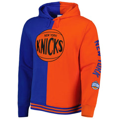 New York Knicks Hardwood Classics Split Pullover Hoodie Blue/Orange | Mitchell & Ness Near Me